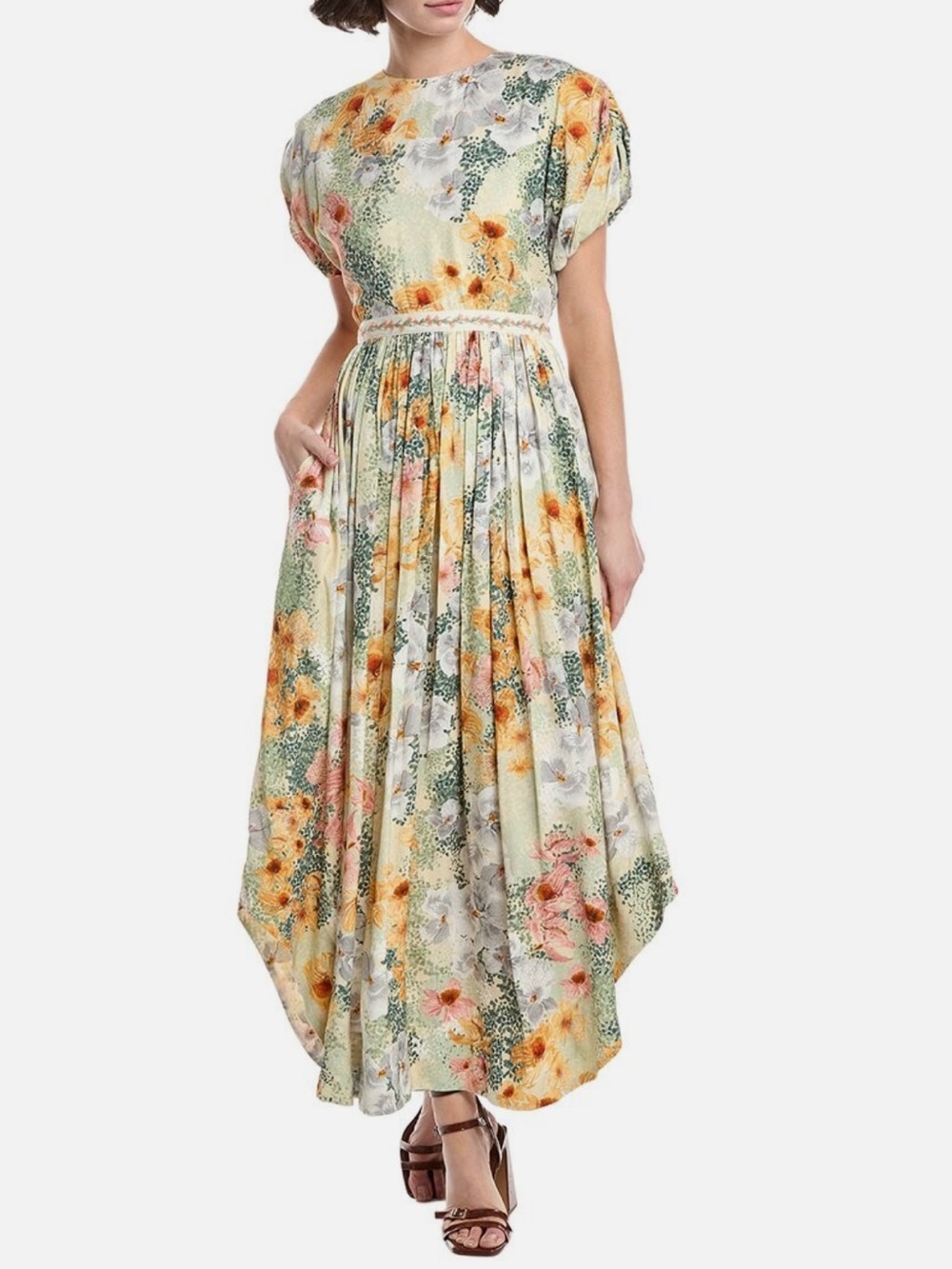 Agua By Agua Bendita Sz M Dress Aire Florecer Midi Maxi Designer Luxury Boho